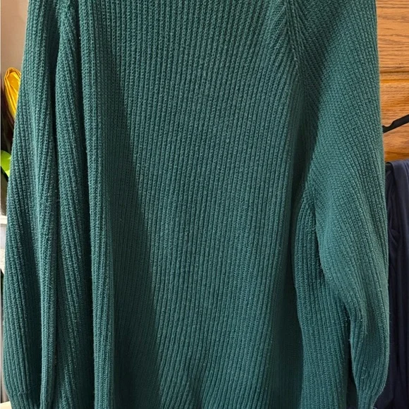 Woman Within Teal Ribbed Cardigan - Picture 2 of 2
